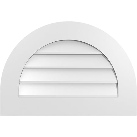 Ekena Millwork Round Top Surface Mount PVC Gable Vent: Non-Functional, w/ 3-1/2"W x 1"P Standard Frame, 26"W x 18"H GVPRT26X1801SN